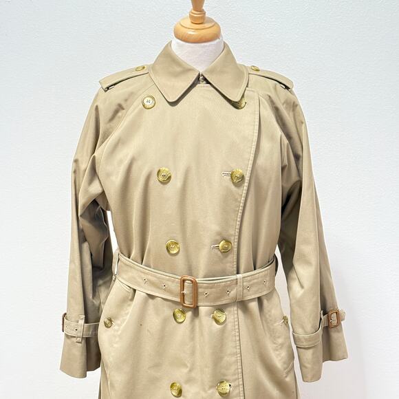 Burberry Heritage Trench Coat Vintage Classic Size 8 Long Vintage 90s Designer - Picture 3 of 16